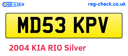 MD53KPV are the vehicle registration plates.