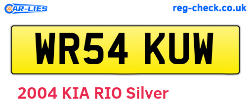 WR54KUW are the vehicle registration plates.