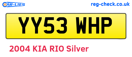 YY53WHP are the vehicle registration plates.