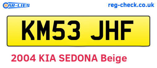 KM53JHF are the vehicle registration plates.