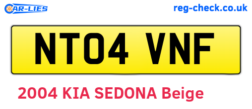 NT04VNF are the vehicle registration plates.