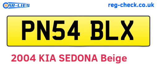 PN54BLX are the vehicle registration plates.
