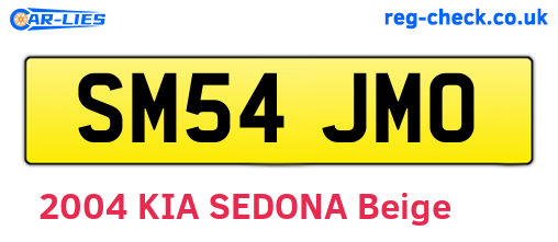 SM54JMO are the vehicle registration plates.