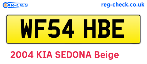 WF54HBE are the vehicle registration plates.