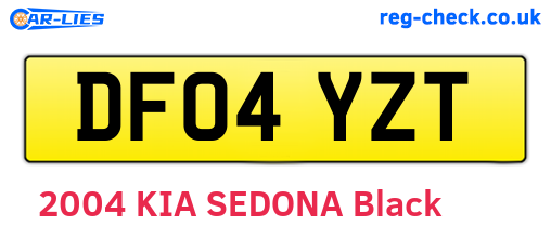 DF04YZT are the vehicle registration plates.