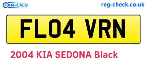 FL04VRN are the vehicle registration plates.