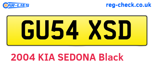 GU54XSD are the vehicle registration plates.