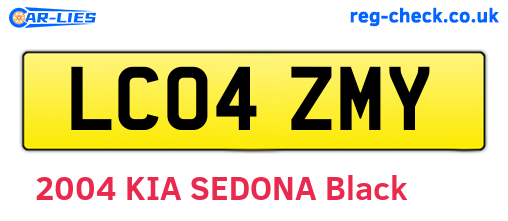 LC04ZMY are the vehicle registration plates.