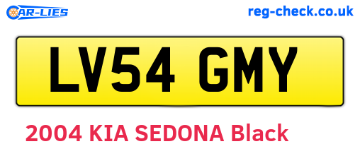 LV54GMY are the vehicle registration plates.