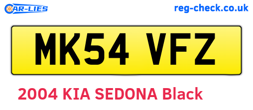 MK54VFZ are the vehicle registration plates.
