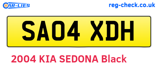 SA04XDH are the vehicle registration plates.