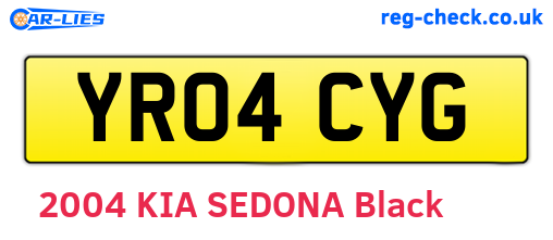 YR04CYG are the vehicle registration plates.