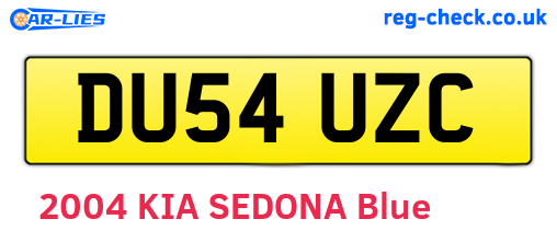 DU54UZC are the vehicle registration plates.