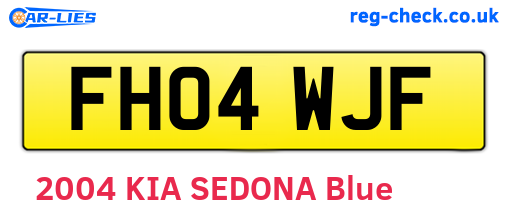 FH04WJF are the vehicle registration plates.