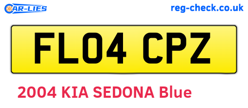 FL04CPZ are the vehicle registration plates.