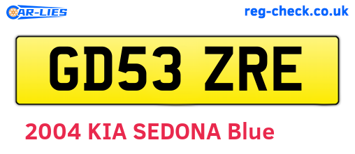 GD53ZRE are the vehicle registration plates.