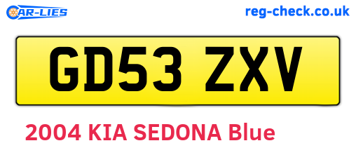 GD53ZXV are the vehicle registration plates.