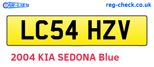 LC54HZV are the vehicle registration plates.