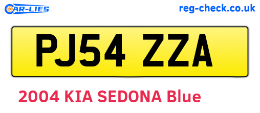 PJ54ZZA are the vehicle registration plates.