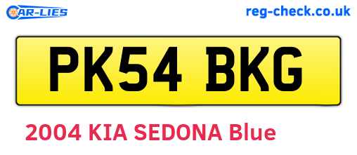 PK54BKG are the vehicle registration plates.