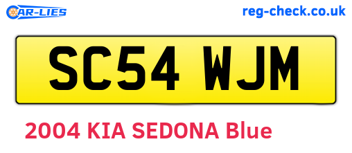 SC54WJM are the vehicle registration plates.