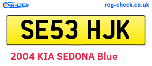 SE53HJK are the vehicle registration plates.