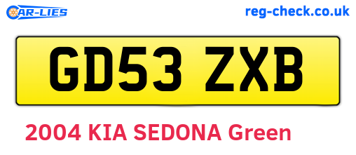 GD53ZXB are the vehicle registration plates.