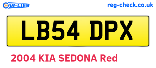 LB54DPX are the vehicle registration plates.