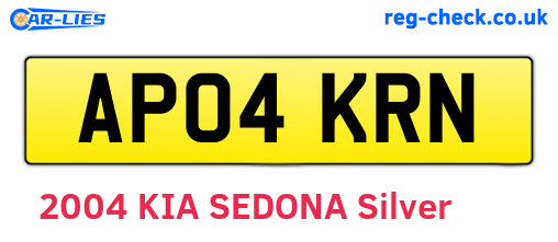 AP04KRN are the vehicle registration plates.