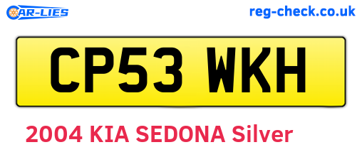 CP53WKH are the vehicle registration plates.