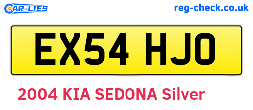 EX54HJO are the vehicle registration plates.