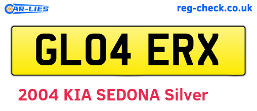 GL04ERX are the vehicle registration plates.
