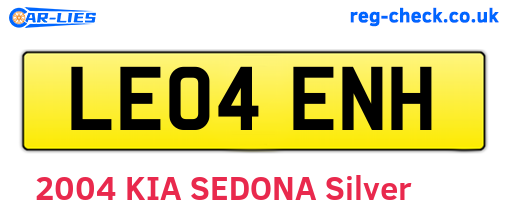 LE04ENH are the vehicle registration plates.