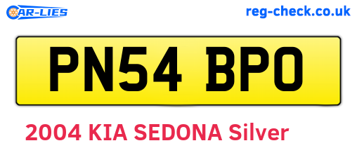 PN54BPO are the vehicle registration plates.