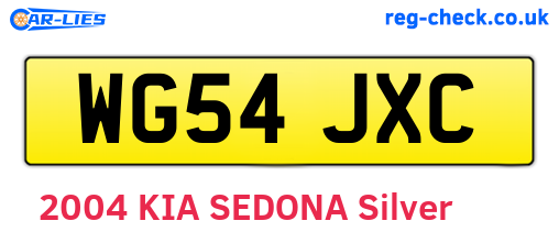 WG54JXC are the vehicle registration plates.
