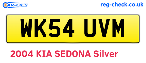 WK54UVM are the vehicle registration plates.