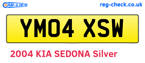 YM04XSW are the vehicle registration plates.