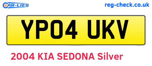 YP04UKV are the vehicle registration plates.