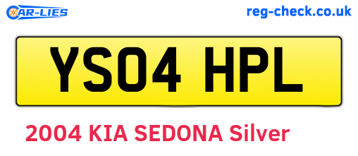 YS04HPL are the vehicle registration plates.