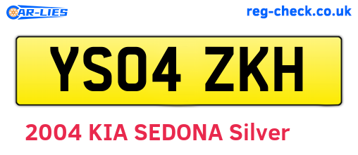 YS04ZKH are the vehicle registration plates.