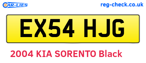 EX54HJG are the vehicle registration plates.