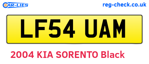 LF54UAM are the vehicle registration plates.