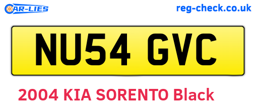 NU54GVC are the vehicle registration plates.