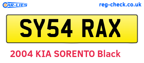 SY54RAX are the vehicle registration plates.
