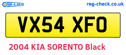 VX54XFO are the vehicle registration plates.