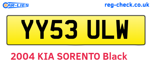 YY53ULW are the vehicle registration plates.
