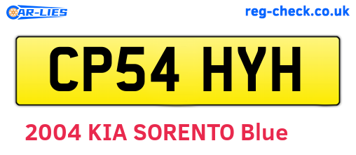 CP54HYH are the vehicle registration plates.