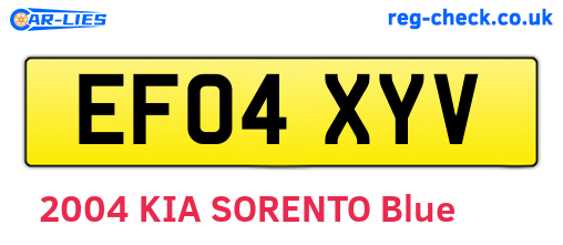 EF04XYV are the vehicle registration plates.