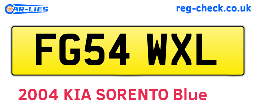 FG54WXL are the vehicle registration plates.