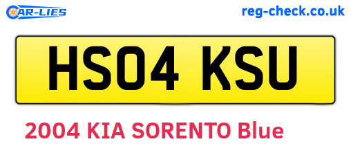 HS04KSU are the vehicle registration plates.